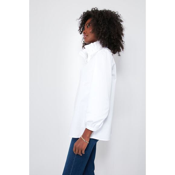 TUCKERNUCK White Ruffle Neck Bouvier Blouse NWT Size Medium - Picture 3 of 10